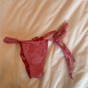 Frankie's Bikinis Red Checkered Bottom